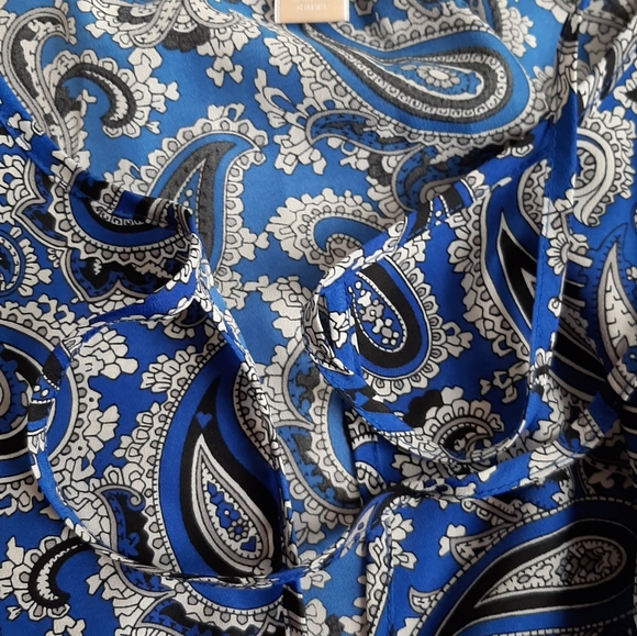 MICHAEL Michael Kors Blue & White Paisley Top - Picture 5 of 10